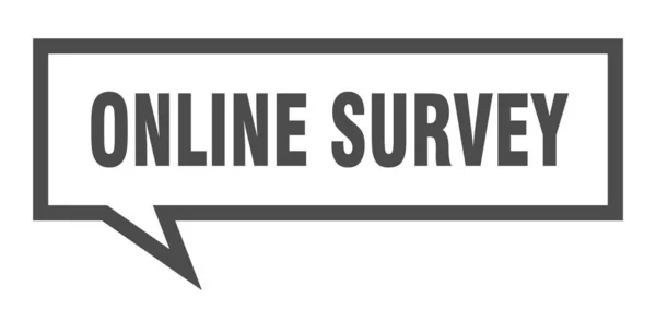 Çevrimiçi anket işareti. online anket kare konuşma balonu. çevrimiçi anket — Stok Vektör