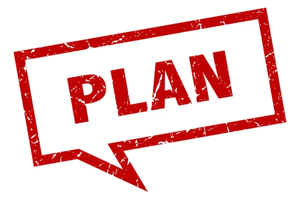 Planschild. Plan quadratische Sprechblase. Plan — Stockvektor