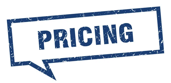 Pricing sign. pricing square speech bubble. pricing — Stock Vector