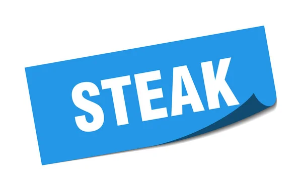 Steak sticker. Steak Square geïsoleerd teken. Steak — Stockvector