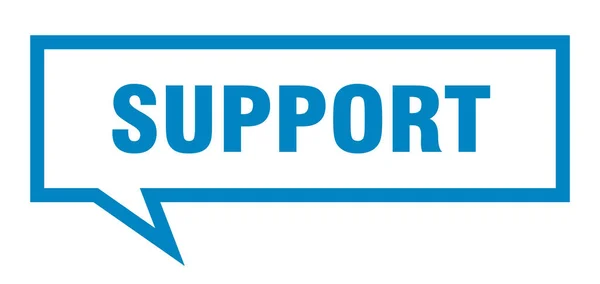 Σύμβολο υποστήριξης. υποστήριξη τετράγωνη φούσκα ομιλίας. Υποστήριξη — Διανυσματικό Αρχείο