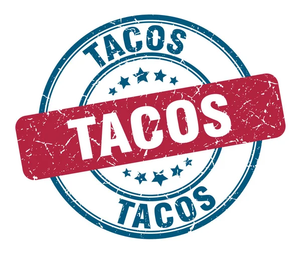 Taco's stempel. taco's ronde grunge teken. Tacos — Stockvector