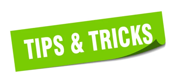 Tips & tricks klistermärke. tips & tricks fyrkantig isolerad skylt. tips & tricks — Stock vektor