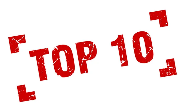 Top 10 sellos. Parte superior 10 signo grunge cuadrado. Parte superior 10 — Vector de stock