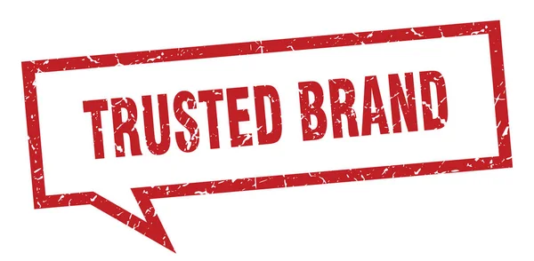 Доверенный знак бренда. доверенный квадратный пузырь речи бренда. доверенный бренд — стоковый вектор