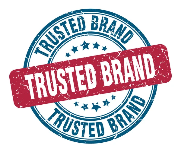 Доверенная марка бренда. доверенный бренд круглый гранж знак. доверенный бренд — стоковый вектор