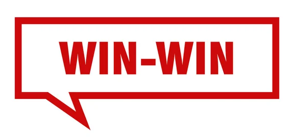 Vinna-vinna underteckna. Win-Win fyrkantiga pratbubbla. Win-Win — Stock vektor