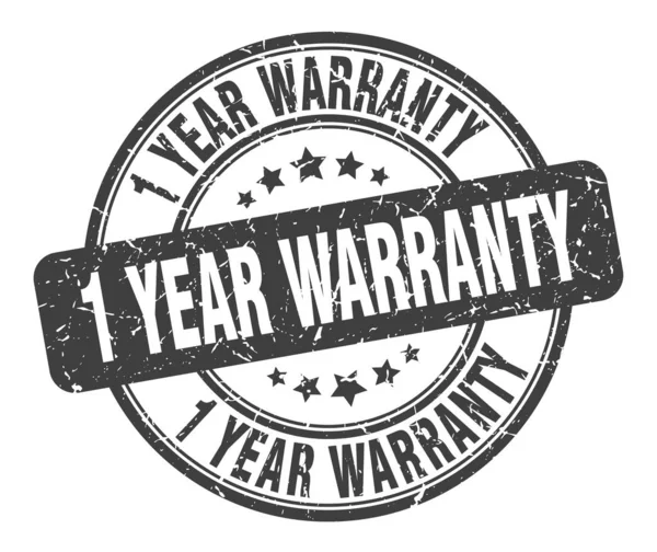 1 year warranty stamp. 1 year warranty round grunge sign. 1 year warranty — Stock Vector