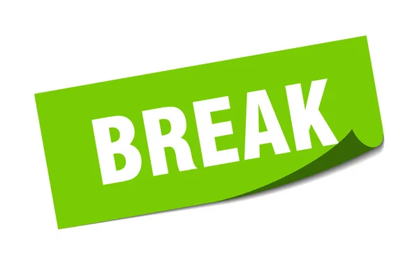 Break sticker. break square isolated sign. break — Stock Vector