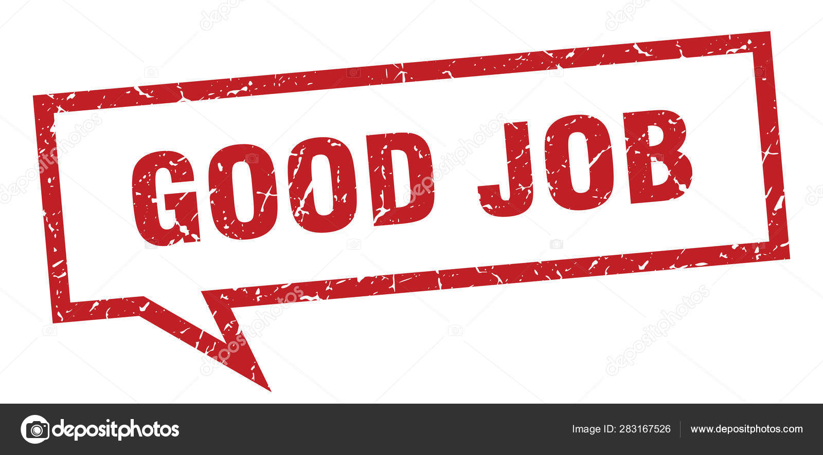 Good job sign. good job square speech bubble. good job Stock Vector