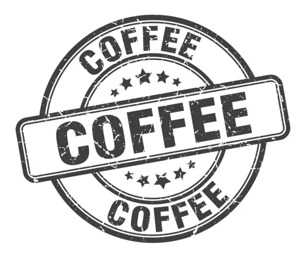 Kahve pulu. kahve yuvarlak grunge işareti. Kahve — Stok Vektör