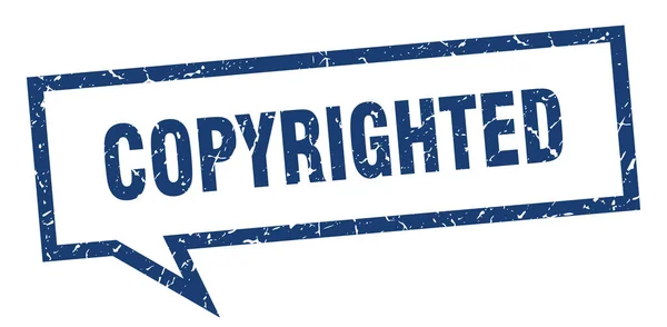 Signo protegido por direitos autorais. bolha de discurso quadrado protegido por direitos autorais. Direitos de autor —  Vetores de Stock