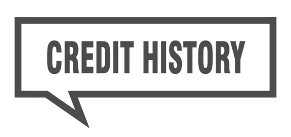 Знак кредитної історії. кредитна історія квадратної мовної бульбашки. кредитна історія — стоковий вектор
