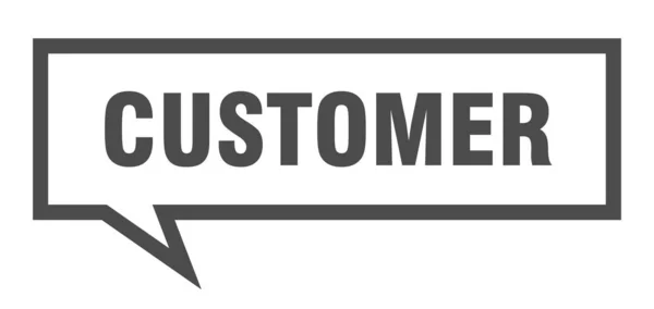 客户标志。客户方形语音气泡。客户 — 图库矢量图片