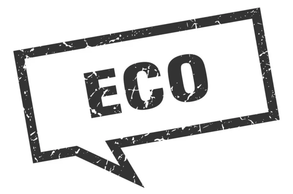 エコサイン。エコスクエアスピーチバブル。環境 — ストックベクタ