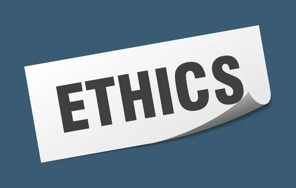 Pegatina ética. ética cuadrada signo aislado. ética — Vector de stock