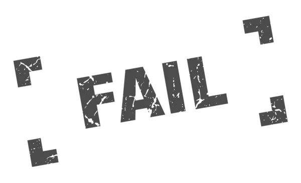 Sello de fallo. Fallar signo grunge cuadrado. fallar — Archivo Imágenes Vectoriales