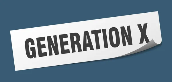 Generációs x matrica. Generation x négyzet izolált jel. x generáció — Stock Vector