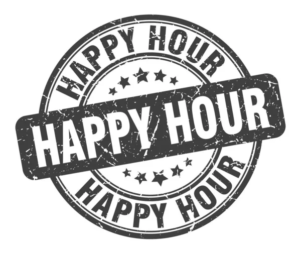 Timbre happy hour. happy hour ronde signe grunge. happy hour — Image vectorielle