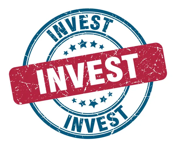 Інвестиційна марка. інвестувати круглий знак гранж. інвестувати — стоковий вектор