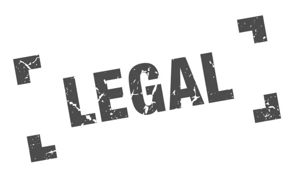 Sello legal. signo de grunge cuadrado legal. legal — Archivo Imágenes Vectoriales