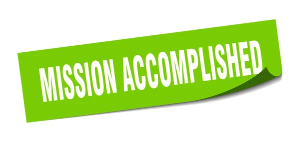 Mission accomplished sticker. mission accomplished square isolated sign. mission accomplished — Stock Vector