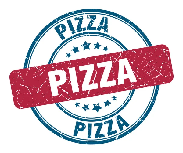 Pizza stämpel. Pizza runda grunge skylt. Pizza — Stock vektor