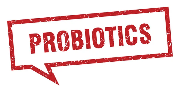 Probiotika unterzeichnen. Probiotika quadratische Sprechblase. Probiotika — Stockvektor