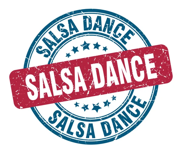 Timbro della salsa. salsa danza segno grunge rotondo. salsa danza — Vettoriale Stock