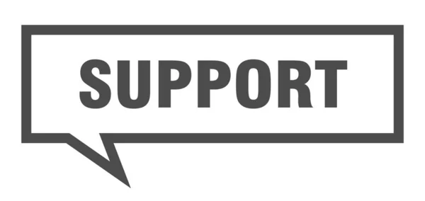 Signe de soutien. soutenir bulle de parole carrée. soutien — Image vectorielle