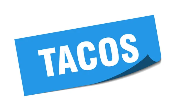 Adesivo tacos. tacos sinal isolado quadrado. tacos —  Vetores de Stock