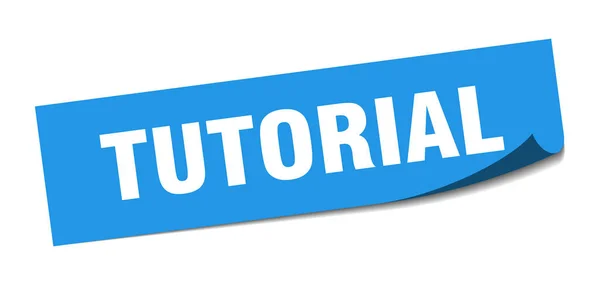 Tutorial sticker. tutorial vierkant geïsoleerd teken. Tutorial — Stockvector