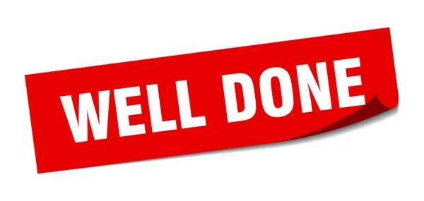 Well done sticker. well done square isolated sign. well done — Stock Vector
