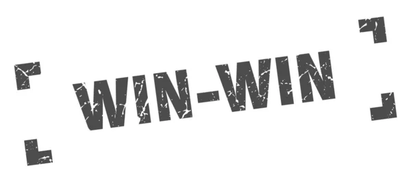 Timbro win-win. win-win segno grunge quadrato. win-win — Vettoriale Stock