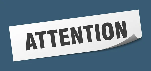 Attention sticker. attention square isolated sign. attention — Stock Vector