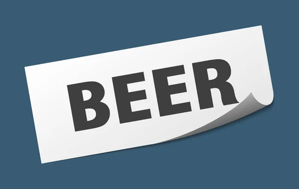 Adesivo birra. birra piazza segno isolato. birra — Vettoriale Stock