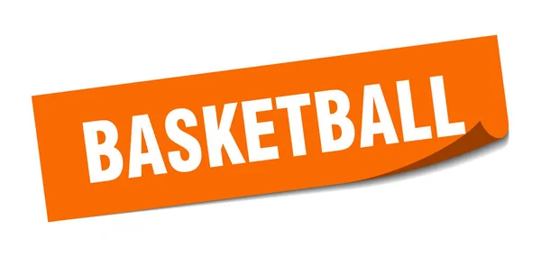 Adesivo de basquete. basquetebol quadrado sinal isolado. basquetebol — Vetor de Stock