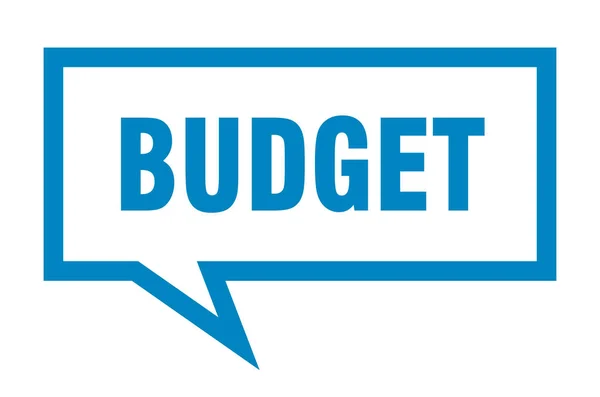 Бюджетный знак. Бюджетный пузырь речи. бюджет — стоковый вектор