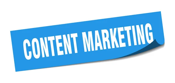 Контент маркетинговой наклейки. контент маркетинг квадратный изолированный знак. контент маркетинг — стоковый вектор