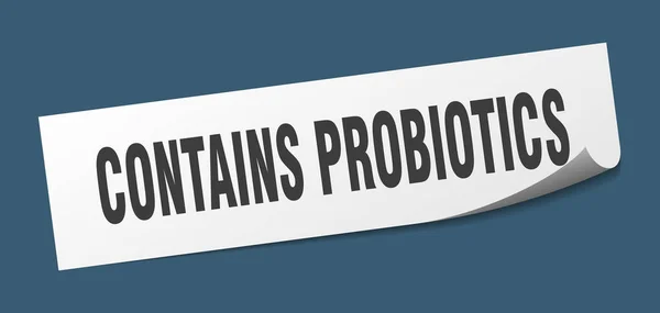 Contains probiotics sticker. contains probiotics square isolated sign. contains probiotics — Stock Vector