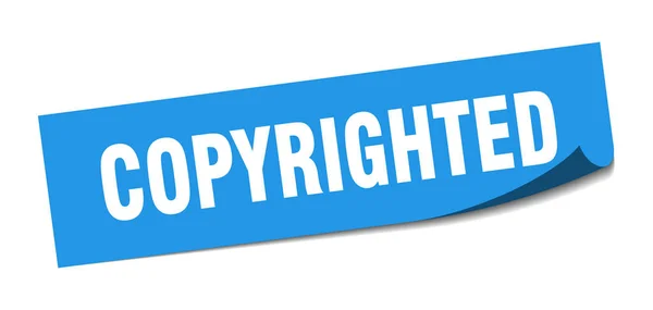 Autocolante com direitos de autor. sinal isolado quadrado protegido por direitos autorais. Direitos de autor — Vetor de Stock