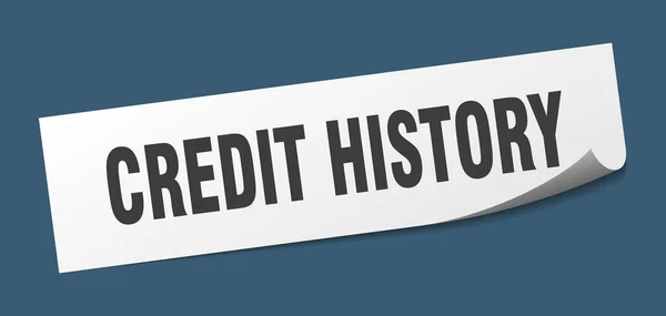 Наклейка кредитной истории. Кредитная история квадратный изолированный знак. кредитная история — стоковый вектор
