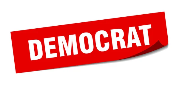 Демократическая наклейка. демократический квадратный изолированный знак. democrat — стоковый вектор