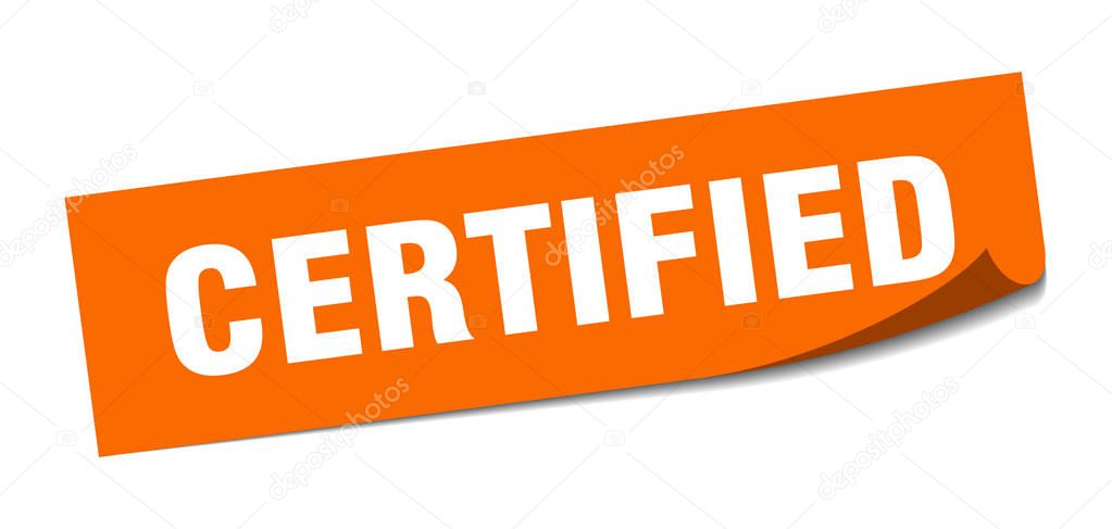certified sticker. certified square isolated sign. certified