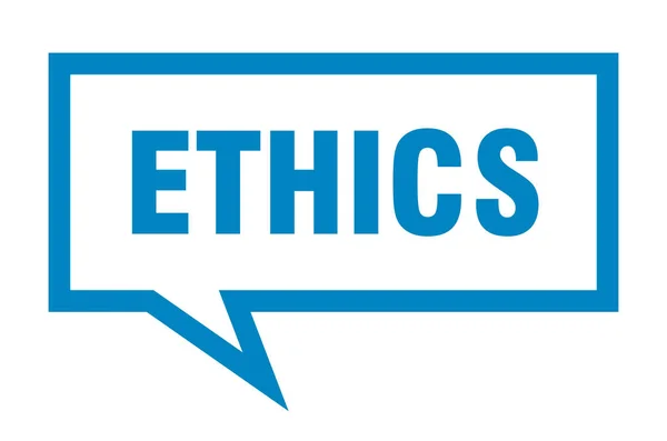 Etikai előjellel. etika tér beszéd buborék. Etika — Stock Vector
