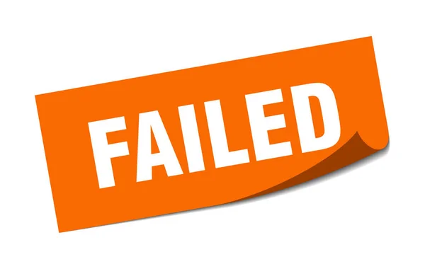 Başarısız etiket. başarısız kare izole işareti. Başarısız — Stok Vektör