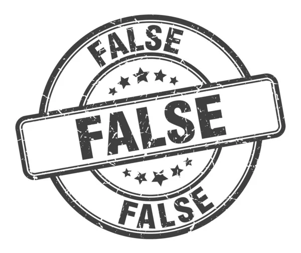 偽のスタンプ。偽の丸いグランジ記号。False — ストックベクタ