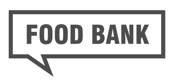 食品银行标志。食品银行广场语音泡沫。食品银行 — 图库矢量图片