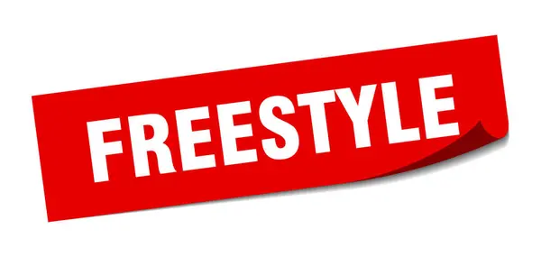 Freestyle sticker. Freestyle vierkant geïsoleerd teken. Vrije stijl — Stockvector