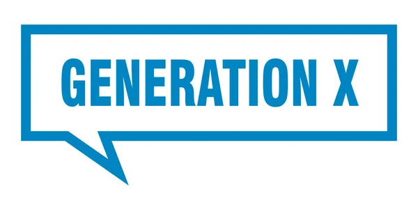 Sinal de geração x. geração x bolha de discurso quadrado. geração x —  Vetores de Stock
